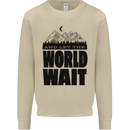 Mountain World Wait Hiking Trekking Walking Mens Sweatshirt Jumper Sand