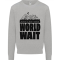 Mountain World Wait Hiking Trekking Walking Mens Sweatshirt Jumper Sports Grey