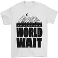 Mountain World Wait Hiking Trekking Walking Mens T-Shirt Cotton Gildan White