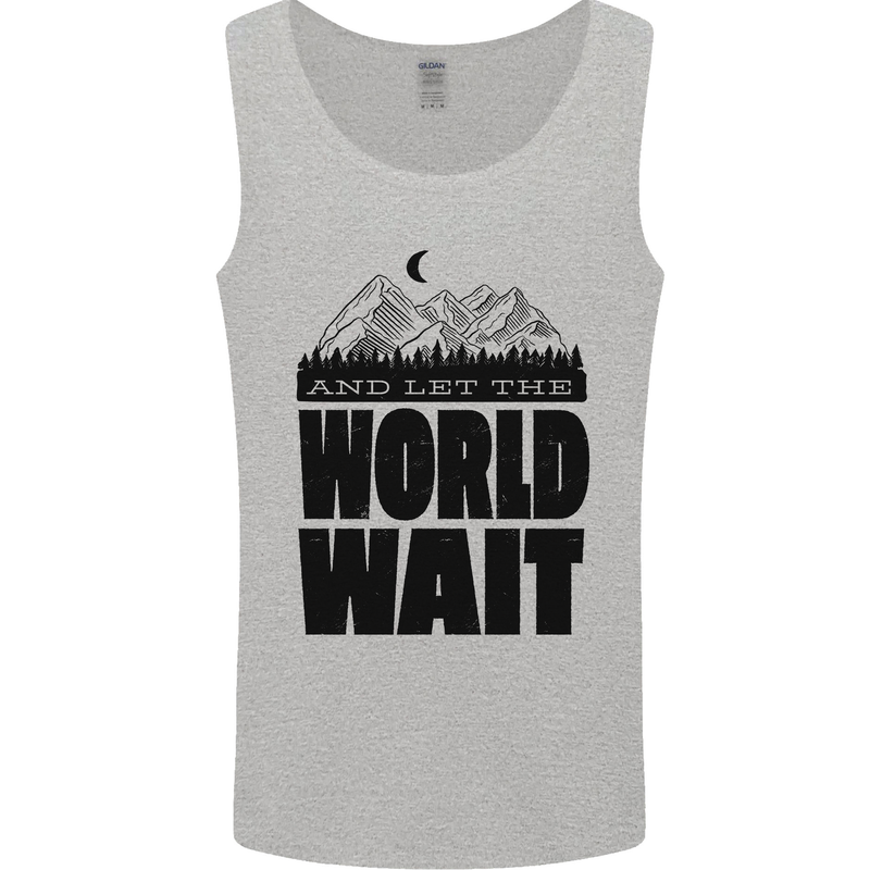Mountain World Wait Hiking Trekking Walking Mens Vest Tank Top Sports Grey