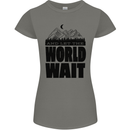 Mountain World Wait Hiking Trekking Walking Womens Petite Cut T-Shirt Charcoal
