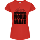 Mountain World Wait Hiking Trekking Walking Womens Petite Cut T-Shirt Red