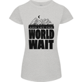 Mountain World Wait Hiking Trekking Walking Womens Petite Cut T-Shirt Sports Grey