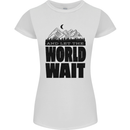 Mountain World Wait Hiking Trekking Walking Womens Petite Cut T-Shirt White