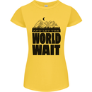Mountain World Wait Hiking Trekking Walking Womens Petite Cut T-Shirt Yellow