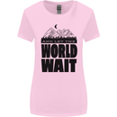 Mountain World Wait Hiking Trekking Walking Womens Wider Cut T-Shirt Light Pink