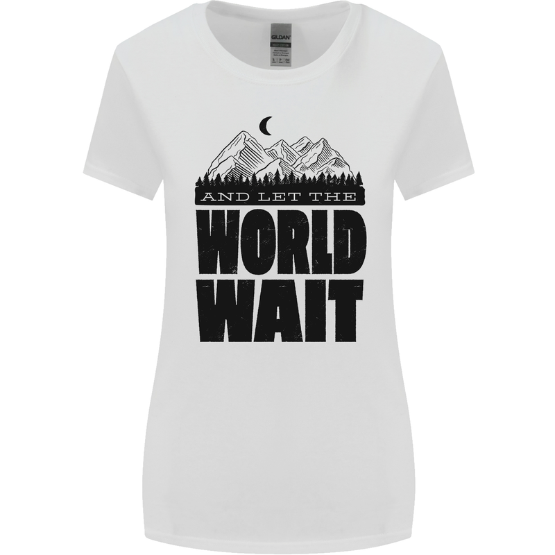 Mountain World Wait Hiking Trekking Walking Womens Wider Cut T-Shirt White