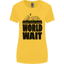 Mountain World Wait Hiking Trekking Walking Womens Wider Cut T-Shirt Yellow