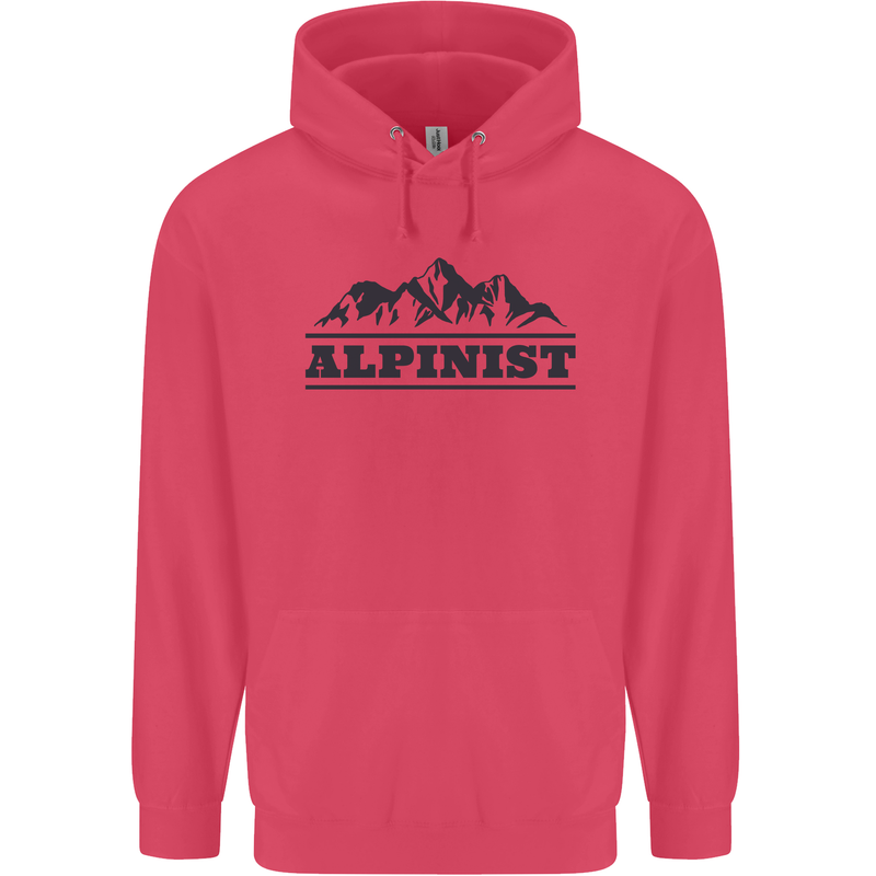 Mountains Alpinist Hiking Climbing Climber Childrens Kids Hoodie Heliconia
