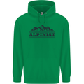 Mountains Alpinist Hiking Climbing Climber Childrens Kids Hoodie Irish Green