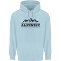 Mountains Alpinist Hiking Climbing Climber Childrens Kids Hoodie Light Blue