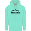 Mountains Alpinist Hiking Climbing Climber Childrens Kids Hoodie Peppermint