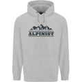 Mountains Alpinist Hiking Climbing Climber Childrens Kids Hoodie Sports Grey