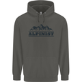 Mountains Alpinist Hiking Climbing Climber Childrens Kids Hoodie Storm Grey