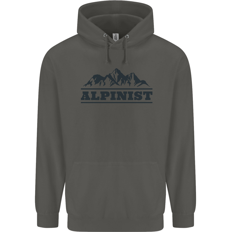 Mountains Alpinist Hiking Climbing Climber Childrens Kids Hoodie Storm Grey