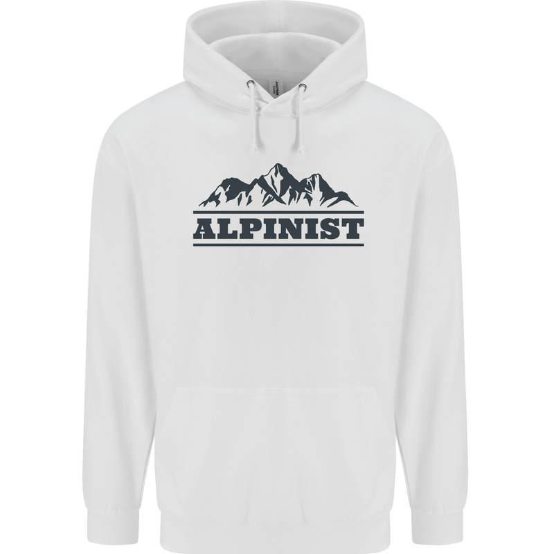 Mountains Alpinist Hiking Climbing Climber Childrens Kids Hoodie White