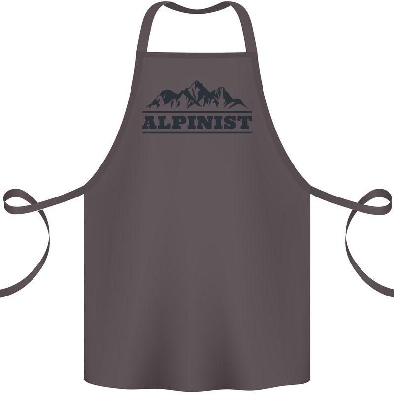 Mountains Alpinist Hiking Climbing Climber Cotton Apron 100% Organic Dark Grey