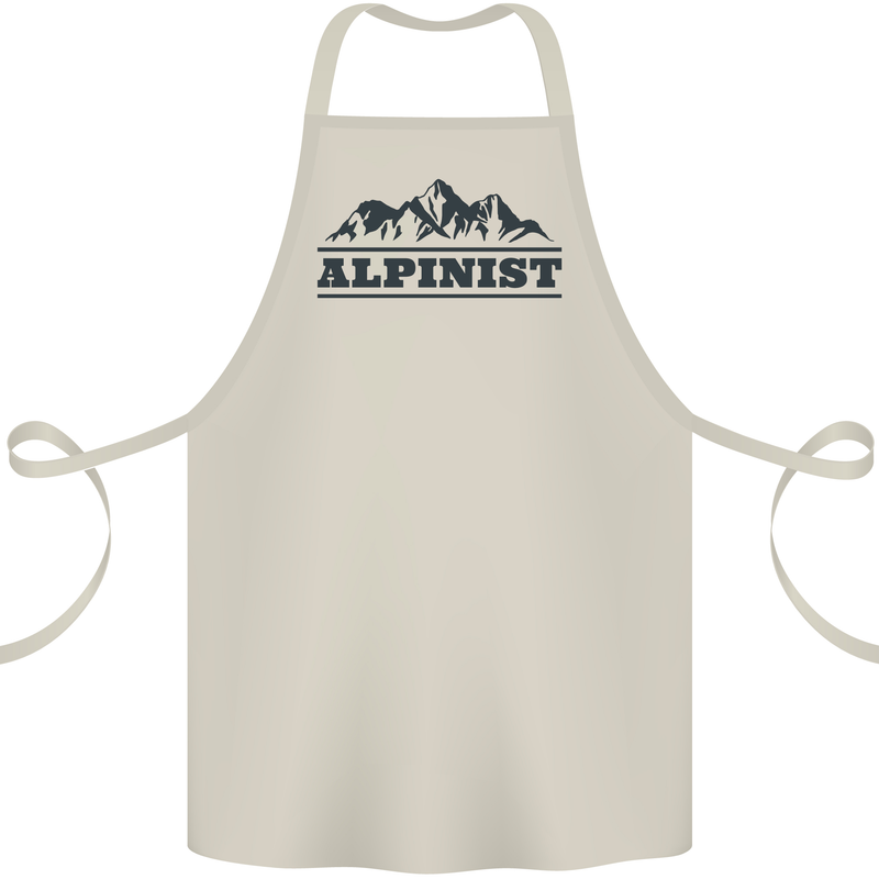 Mountains Alpinist Hiking Climbing Climber Cotton Apron 100% Organic Natural