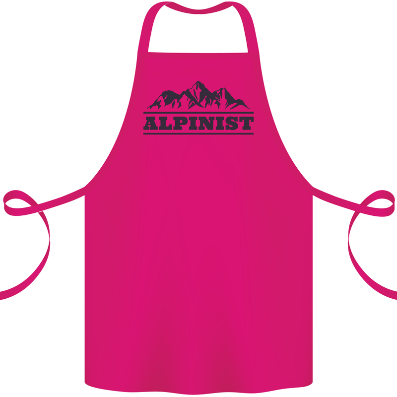 Mountains Alpinist Hiking Climbing Climber Cotton Apron 100% Organic Pink