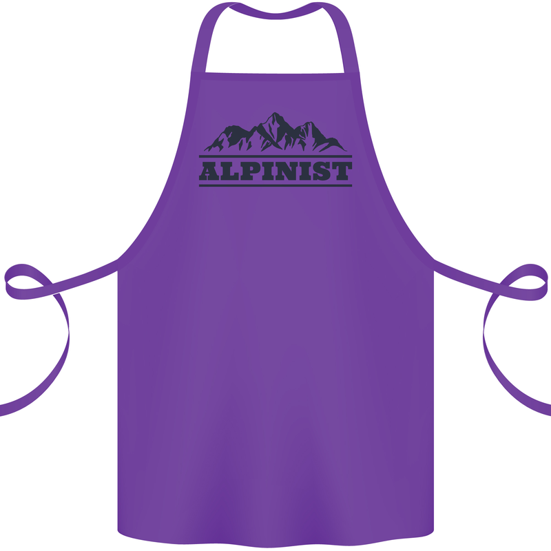 Mountains Alpinist Hiking Climbing Climber Cotton Apron 100% Organic Purple