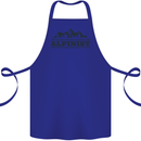 Mountains Alpinist Hiking Climbing Climber Cotton Apron 100% Organic Royal Blue