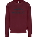 Mountains Alpinist Hiking Climbing Climber Kids Sweatshirt Jumper Maroon