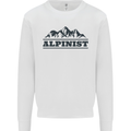 Mountains Alpinist Hiking Climbing Climber Kids Sweatshirt Jumper White