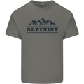 Mountains Alpinist Hiking Climbing Climber Kids T-Shirt Childrens Charcoal