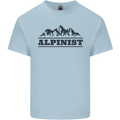 Mountains Alpinist Hiking Climbing Climber Kids T-Shirt Childrens Light Blue