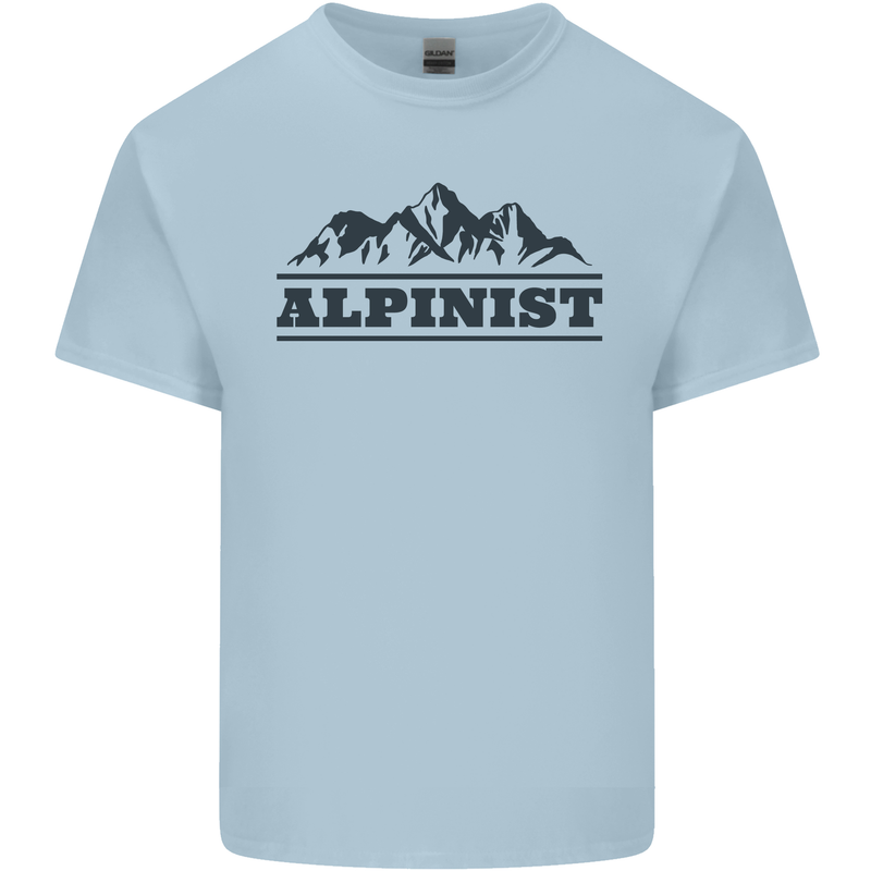 Mountains Alpinist Hiking Climbing Climber Kids T-Shirt Childrens Light Blue