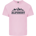 Mountains Alpinist Hiking Climbing Climber Kids T-Shirt Childrens Light Pink