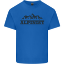 Mountains Alpinist Hiking Climbing Climber Kids T-Shirt Childrens Royal Blue