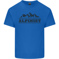 Mountains Alpinist Hiking Climbing Climber Kids T-Shirt Childrens Royal Blue