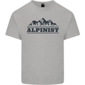 Mountains Alpinist Hiking Climbing Climber Kids T-Shirt Childrens Sports Grey