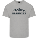 Mountains Alpinist Hiking Climbing Climber Kids T-Shirt Childrens Sports Grey