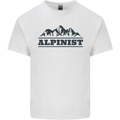 Mountains Alpinist Hiking Climbing Climber Kids T-Shirt Childrens White