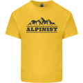 Mountains Alpinist Hiking Climbing Climber Kids T-Shirt Childrens Yellow