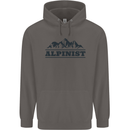 Mountains Alpinist Hiking Climbing Climber Mens 80% Cotton Hoodie Charcoal