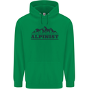 Mountains Alpinist Hiking Climbing Climber Mens 80% Cotton Hoodie Irish Green