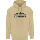 Mountains Alpinist Hiking Climbing Climber Mens 80% Cotton Hoodie Sand