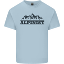 Mountains Alpinist Hiking Climbing Climber Mens Cotton T-Shirt Tee Top Light Blue