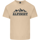Mountains Alpinist Hiking Climbing Climber Mens Cotton T-Shirt Tee Top Sand