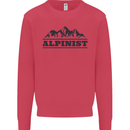 Mountains Alpinist Hiking Climbing Climber Mens Sweatshirt Jumper Heliconia