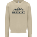 Mountains Alpinist Hiking Climbing Climber Mens Sweatshirt Jumper Sand