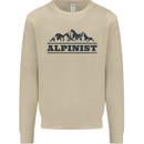 Mountains Alpinist Hiking Climbing Climber Mens Sweatshirt Jumper Sand