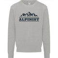 Mountains Alpinist Hiking Climbing Climber Mens Sweatshirt Jumper Sports Grey