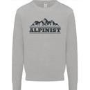 Mountains Alpinist Hiking Climbing Climber Mens Sweatshirt Jumper Sports Grey