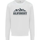 Mountains Alpinist Hiking Climbing Climber Mens Sweatshirt Jumper White