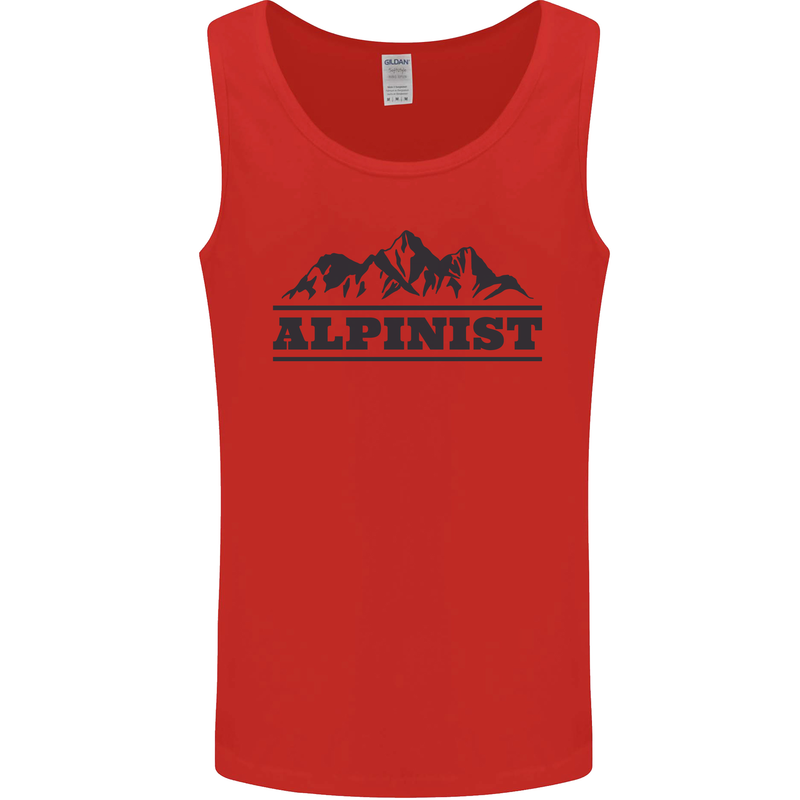 Mountains Alpinist Hiking Climbing Climber Mens Vest Tank Top Red
