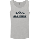 Mountains Alpinist Hiking Climbing Climber Mens Vest Tank Top Sports Grey